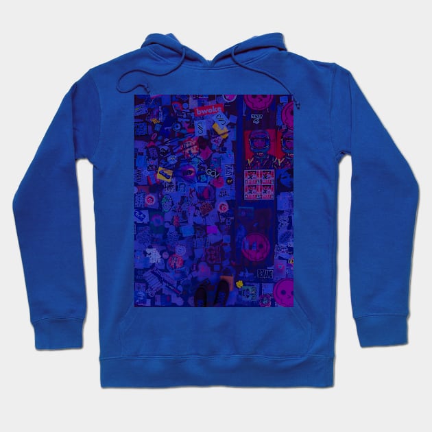 Purple Sticker Pop Art NYC Hoodie by eleonoraingrid